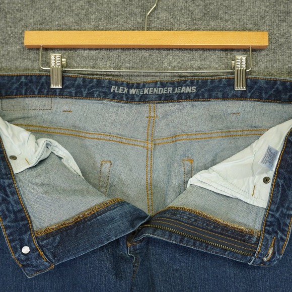 Duluth Trading Flex Weekender Jeans Mens 38x32 Blue Straight Leg Stretch Denim - Picture 9 of 11